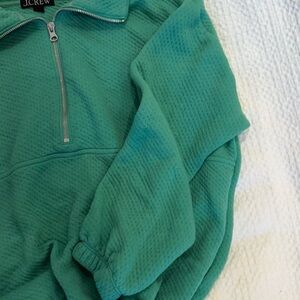 J. Crew Teal Textured Zip Pullover